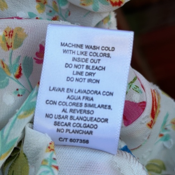 Maison Tara Smocked Floral Clip Dot Chiffon Dress Size 6 - Picture 14 of 14